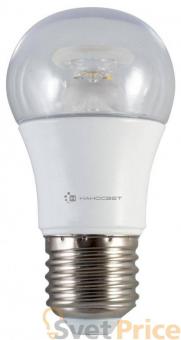 Лампа светодиодная E27 7,5W 2700K груша прозрачная LC-P45CL-7.5/E27/827 L210
