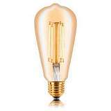Лампа светодиодная филаментная E27 4W 2200K золотая 057-288
