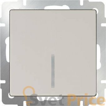 Выключатель одноклавишный с подсветкой слоновая кость WL03-SW-1G-LED-ivory 4690389059261