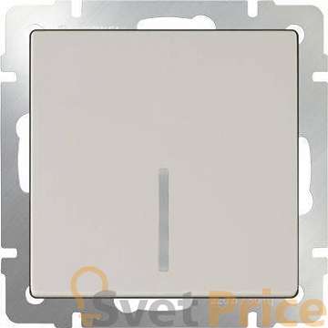 Выключатель одноклавишный с подсветкой слоновая кость WL03-SW-1G-LED-ivory 4690389059261