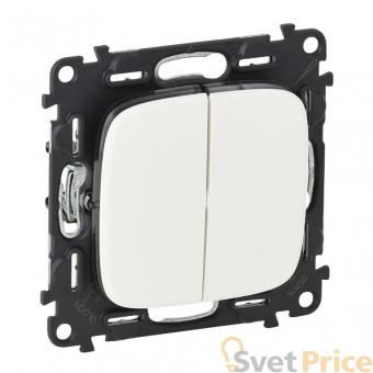 Переключатель двухклавишный Legrand Valena Allure 10А 250В белый 752708