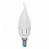 Лампа светодиодная (UL-00000727) E14 6W 4500K свеча на на ветру LED-CW37-6W/NW/E14/FR/DIM PLP01WH