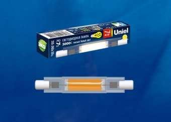Лампа светодиодная (UL-00005061) Uniel R7s 7W 3000K прозрачная LED-J78-7W/3000K/R7s/CL GLZ07TR