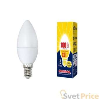 Лампа светодиодная (UL-00003812) E14 11W 3000K матовая LED-C37-11W/WW/E14/FR/NR