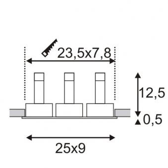 Встраиваемый светильник SLV New Tria 3 GU10 113513
