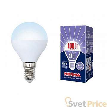 Лампа светодиодная (UL-00003830) E14 11W 6500K матовая LED-G45-11W/DW/E14/FR/NR