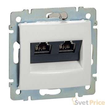 Розетка компьютерная 2хRJ45 Legrand Valena 6 кат UTP на винтах белая 774243