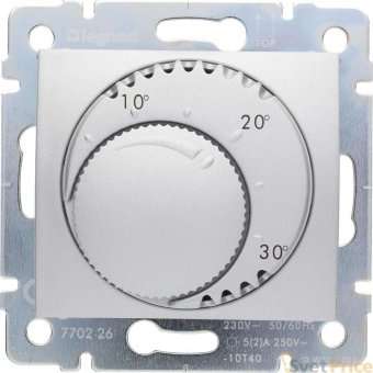 Термостат систем отопления Legrand Valena алюминий 770226