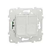 Розетка компьютерная RJ45X2 Schneider Electric Unica New Cat. 5e UTP NU542018