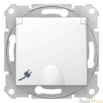 Розетка Schneider Electric Sedna с з/к со шторками и крышкой 16A 250V SDN3100421
