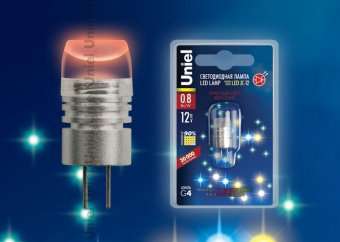 Лампа светодиодная (05856) Uniel G4 0,8W прозрачная LED-JC-12/0,8W/RED/G4