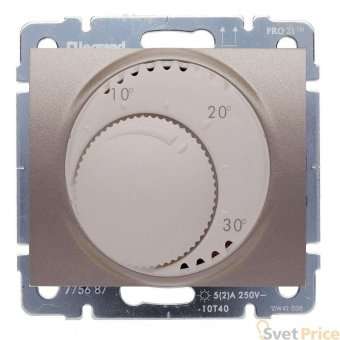 Термостат Legrand Galea Life с НЗ контактом титановая 775686