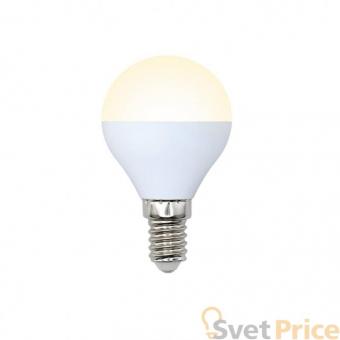 Лампа светодиодная (10217) E14 6W 3000K шар матовый LED-G45-6W/WW/E14/FR/O