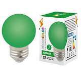 Лампа декоративная светодиодная (UL-00005648) Volpe E27 1W зеленая LED-G45-1W/GREEN/E27/FR/С