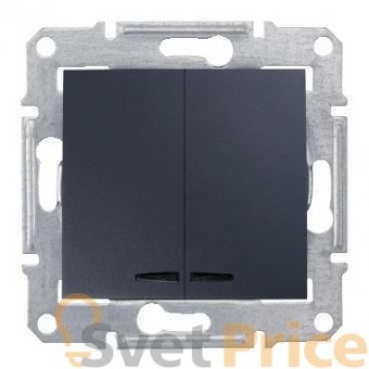 Выключатель двухклавишный с синей подсветкой Schneider Electric Sedna 10A 250V SDN0300370