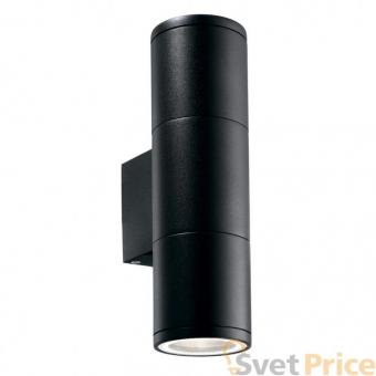 Уличный настенный светильник Ideal Lux Gun AP2 Small Nero