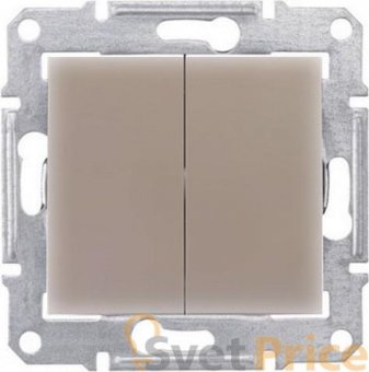 Выключатель двухклавишный Schneider Electric Sedna IP44 10A 250V SDN0300468