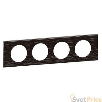 Рамка 4-постовая Legrand Celiane Corian чёрный рельеф 069024