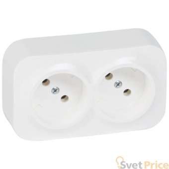 Розетка 2х2К Legrand Quteo 16A 250V б/з белая 782212