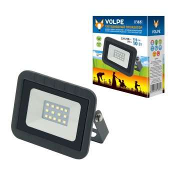 Прожектор светодиодный (UL-00000235) Volpe 10W ULF-Q511 10W/DW IP65 220-240В Black