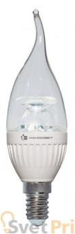 Лампа светодиодная диммируемая E14 6,5W 2700K свеча на ветру прозрачная LC-CDTCL-D-6.5/E14/827 L232