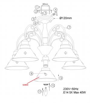 Потолочная люстра Odeon Light Kamun 2844/5C