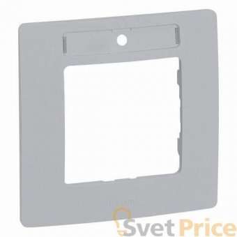 Рамка 1-постовая Legrand Etika с держателем для маркировки алюминий 672556