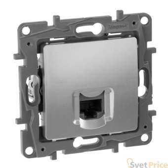 Розетка компьютерная RJ45 Legrand Etika 6 кат UTP алюминий 672453
