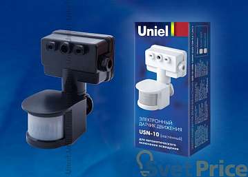 Датчик движения (02641) Uniel USN-10-180R-1200W-3LUX-12M-0,6-1,5m/s-BL