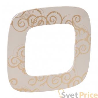 Рамка 1-постовая Legrand Valena Allure Нарцисс золото 754351