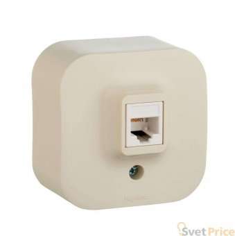 Розетка телефонная RJ11 Legrand Quteo слоновая кость 782244