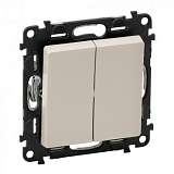 Выключатель двухклавишный Legrand Valena Life 10A 250V слоновая кость 752505