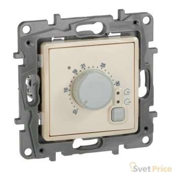 Термостат Legrand Etika с внешним датчиком для тёплых полов слоновая кость 672330