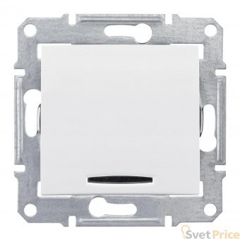 Переключатель одноклавишный с синей подсветкой Schneider Electric Sedna 16A 250V SDN1500221