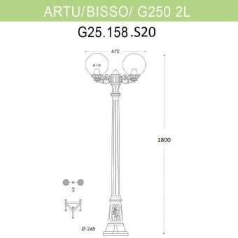 Уличный фонарь Fumagalli Artu Bisso/G250 2L G25.158.S20.BXE27