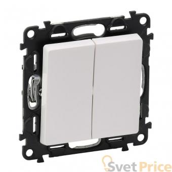 Переключатель двухклавишный Legrand Valena Life 10А 250В белый 752408