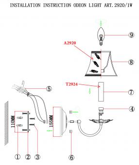 Бра Odeon Light Novola 2920/1W