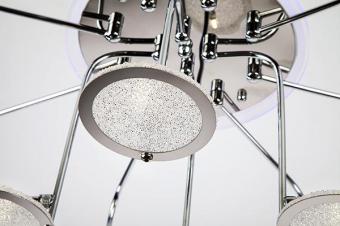 Потолочная люстра с пультом ДУ Eurosvet Spider 80109/12 хром/синий+фиолетовый