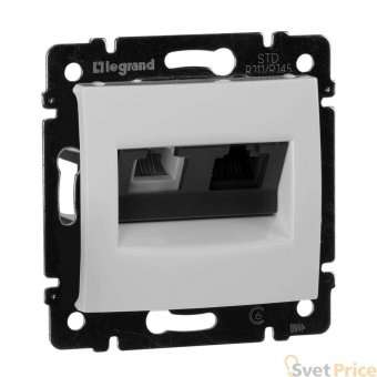 Розетка комбинированная RJ11+RJ45 Legrand Valena 6 кат UTP на винтах белая 770080
