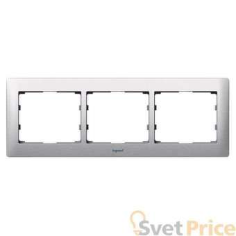 Рамка 3-постовая Legrand Galea Life тертый алюминий 771953
