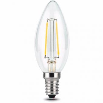 Лампа светодиодная филаментная E14 7W 2700К свеча прозрачная 103801107