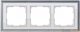 Рамка Palacio на 3 поста хром/белый WL17-Frame-03 4690389108112