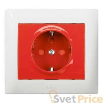 Розетка 2К+3 Legrand Galea Life Magic 16A 250V с/з с блокировкой красная 771029