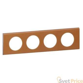 Рамка 4-постовая Legrand Celiane кожа карамель 069424