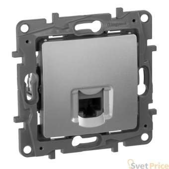 Розетка компьютерная RJ45 Legrand Etika 5 кат UTP алюминий 672441