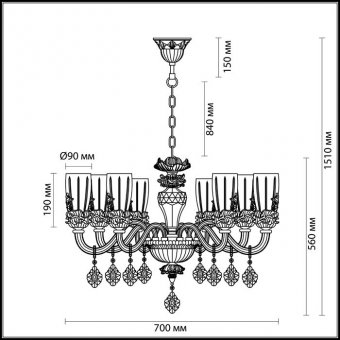 Подвесная люстра Odeon Light Elisa 3935/8