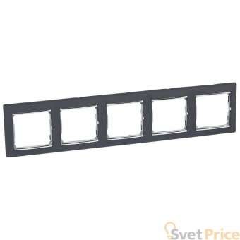Рамка 5-постовая Legrand Valena ноктюрн/серебряный штрих 770395