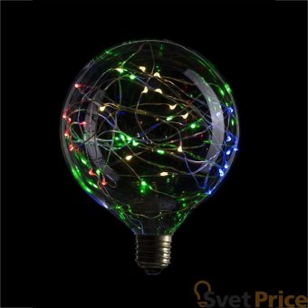 Лампа светодиодная филаментная E27 1,5W RGB прозрачная 057-059