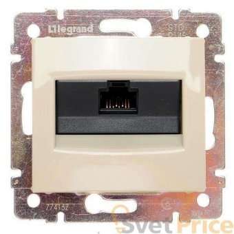 Розетка компьютерная RJ45 Legrand Valena 6 кат FTP на винтах слоновая кость 774132