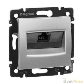 Розетка компьютерная RJ45 Legrand Valena 5e кат UTP на винтах алюминий 770238